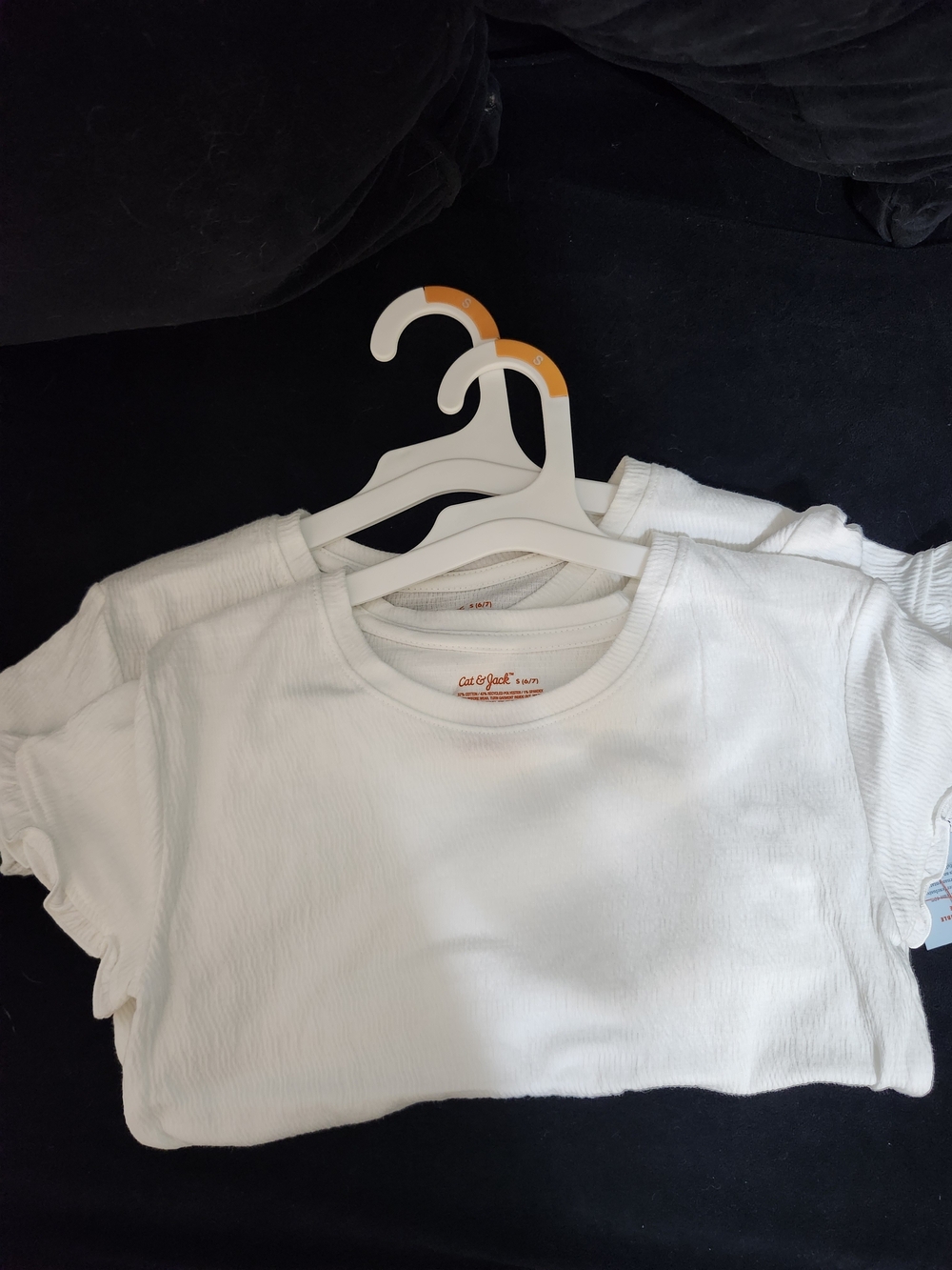 2 Cat & Jack White Textured Short Sleeve Top